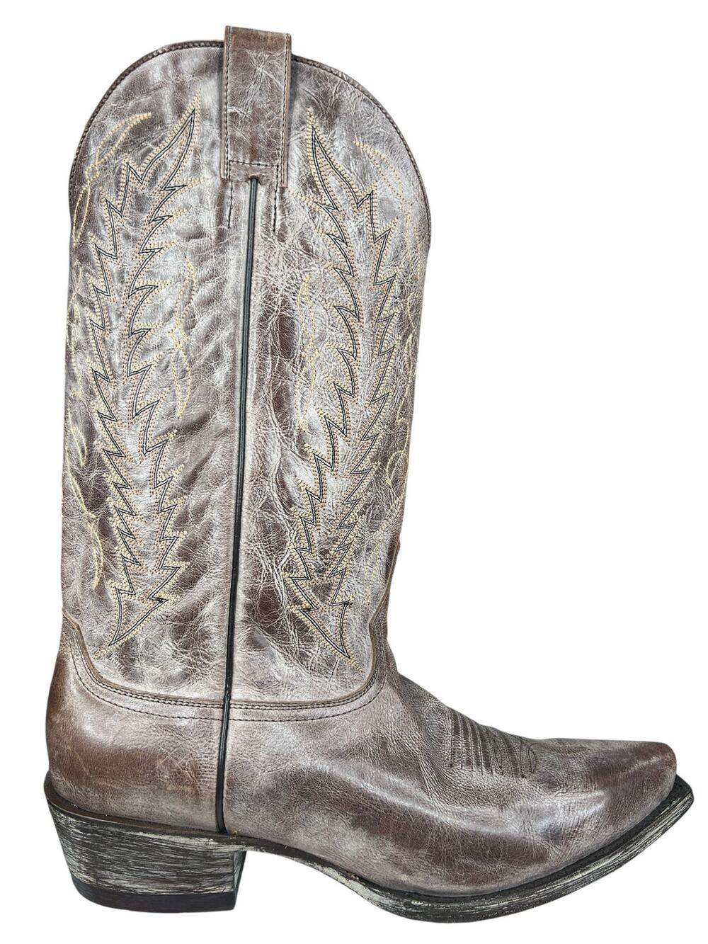 Tri Star Men’s Apache Brown White Distressed Cowboy Boots Size US 9 EE